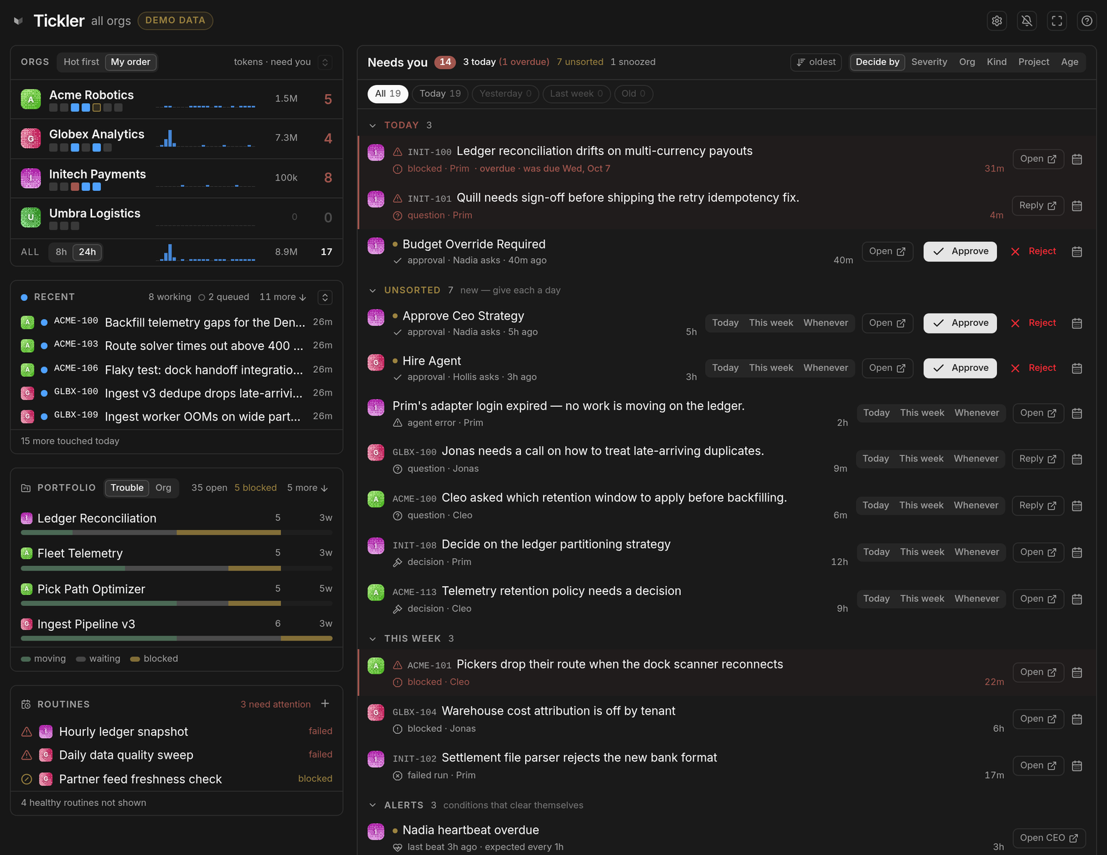 Tickler — lead screenshot